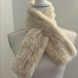 Luxurious Cream Rabbit Fur Scarf